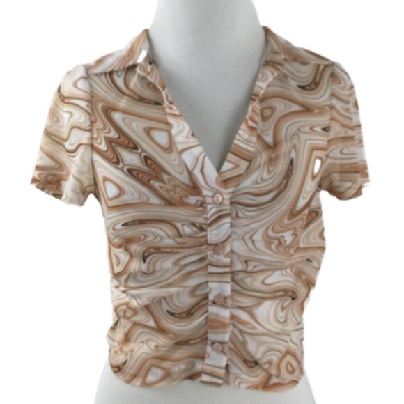 Elodie Button Up Short Sleeve Top s - Picture 10 of 10